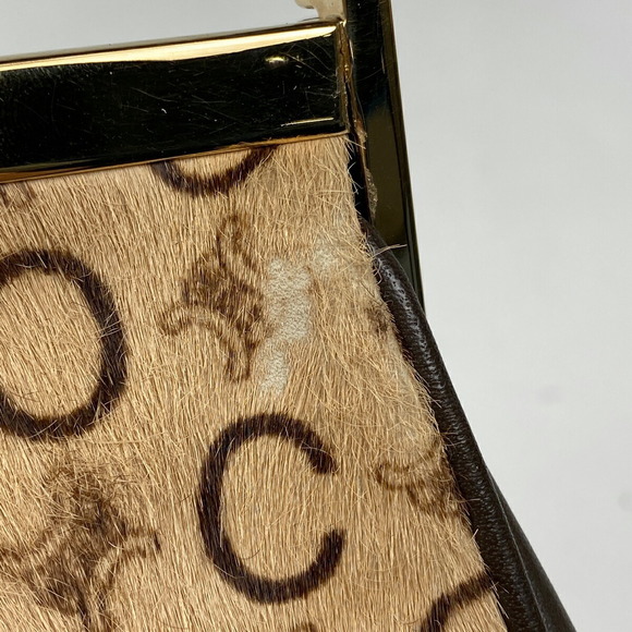 Celine C Macadam Pattern Harako Pouch Handbag Beige Brown - Picture 4 of 7